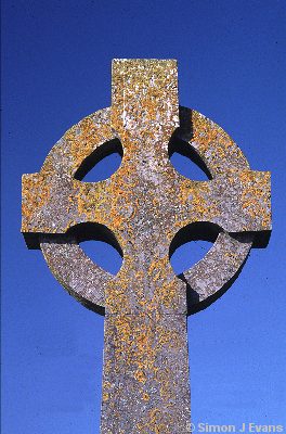 Celtic Cross with lichen