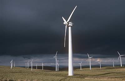 Wind turbines at Llandinam wind farm