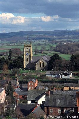 St Nicholas' Church, Montgomery, viewed from the castle