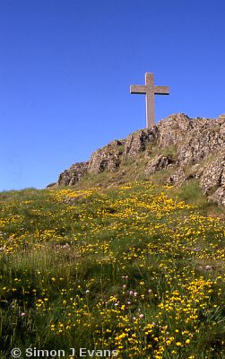 Stone cross on Llanddwyn Island