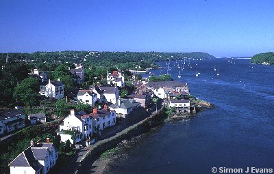 Menai Bridge and Straits from the Telford Suspension Bridge