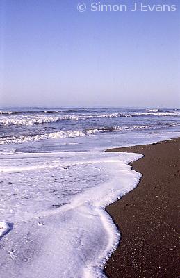 Waves on the shoreline at Aberystwyth