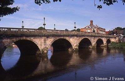 The Welsh Bridge over the River Severn in Shrewsbury