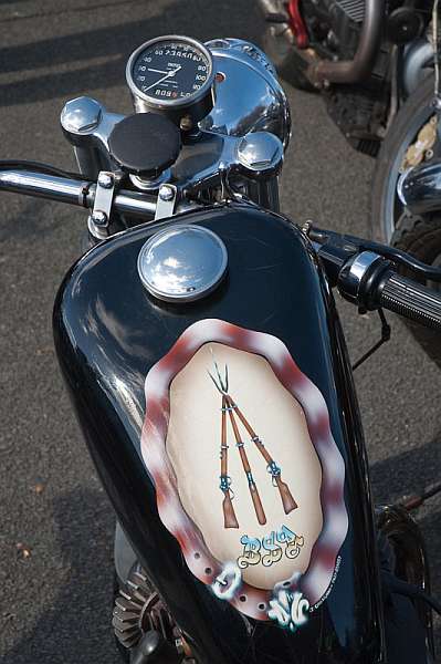 A beautifully painted BSA tank