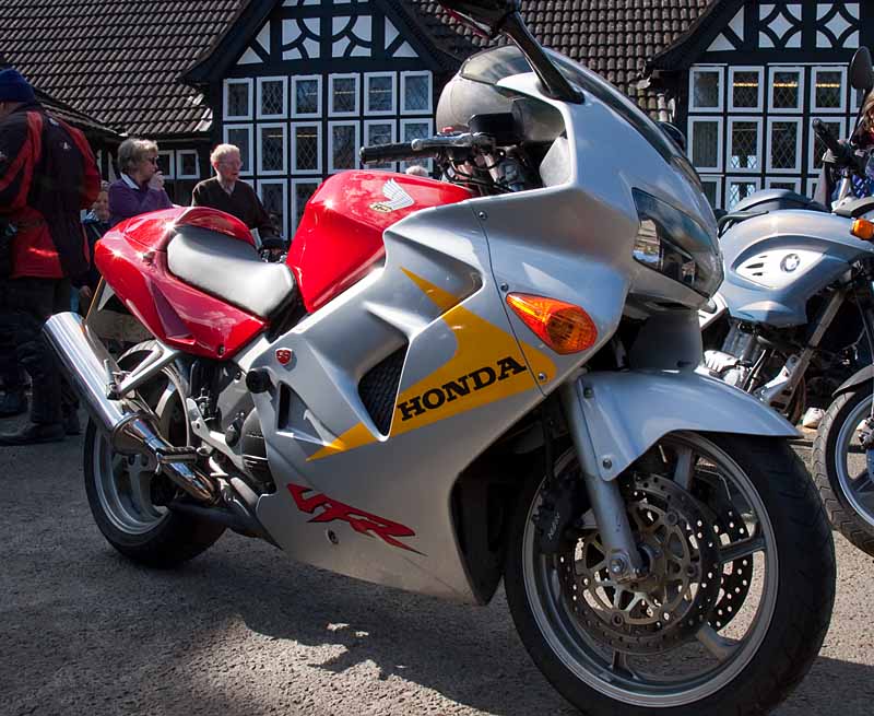 Honda VFR800 Anniversary model in silver and red